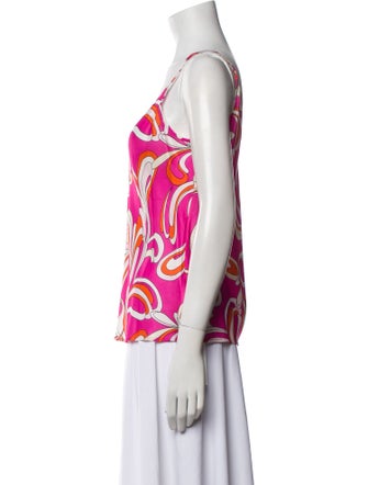 L'Agence Printed Square Neckline Top