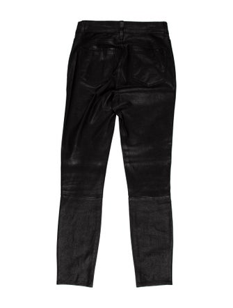 L'Agence Lamb Leather Skinny Leg Pants