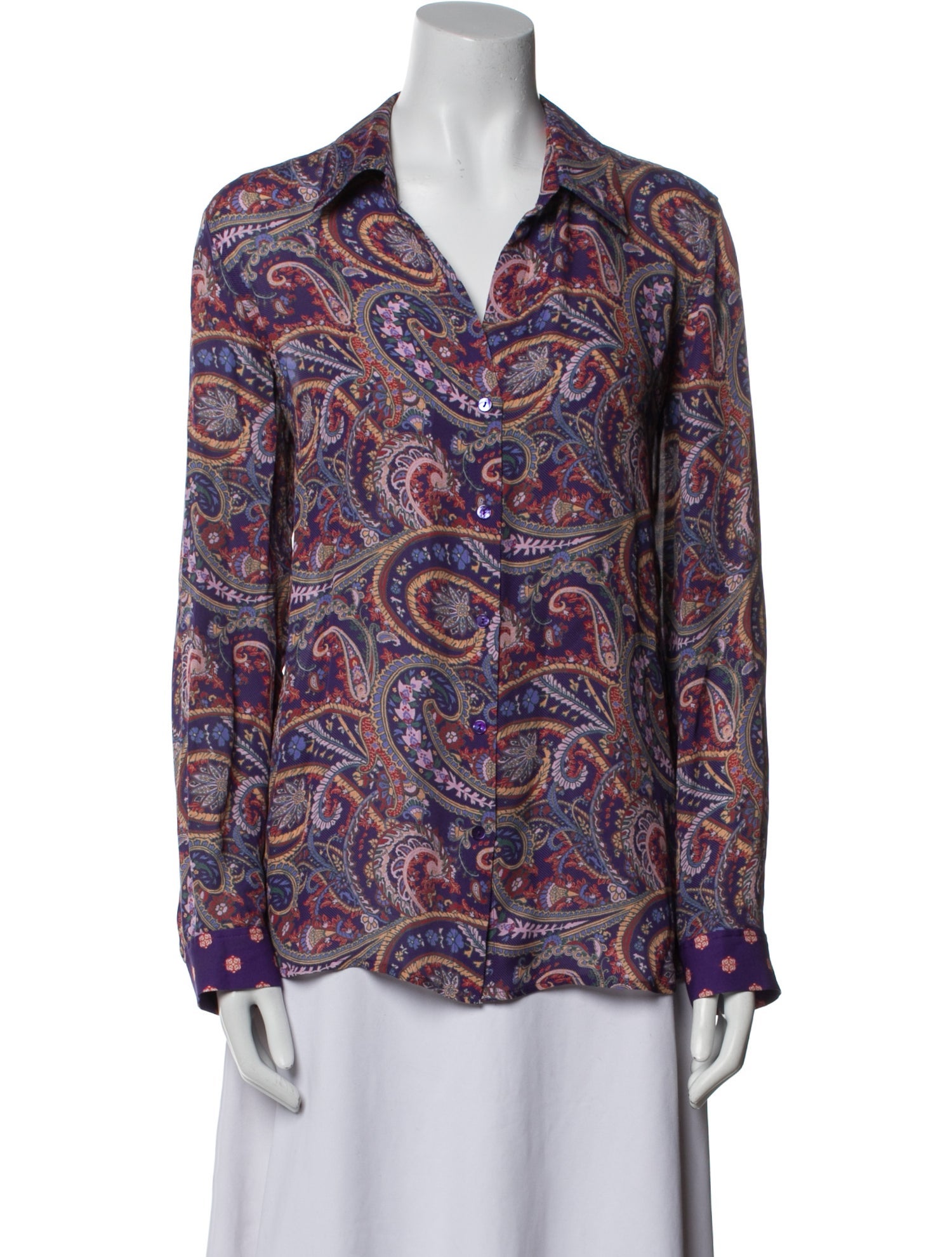 L'Agence Silk Paisley Print Blouse