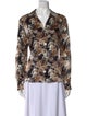 L'Agence Silk Printed Button-Up Top
