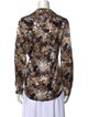 L'Agence Silk Printed Button-Up Top