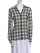 L'Agence Plaid Print Long Sleeve Button-Up Top