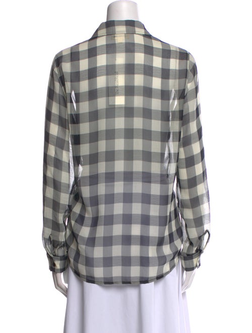 L'Agence Plaid Print Long Sleeve Button-Up Top