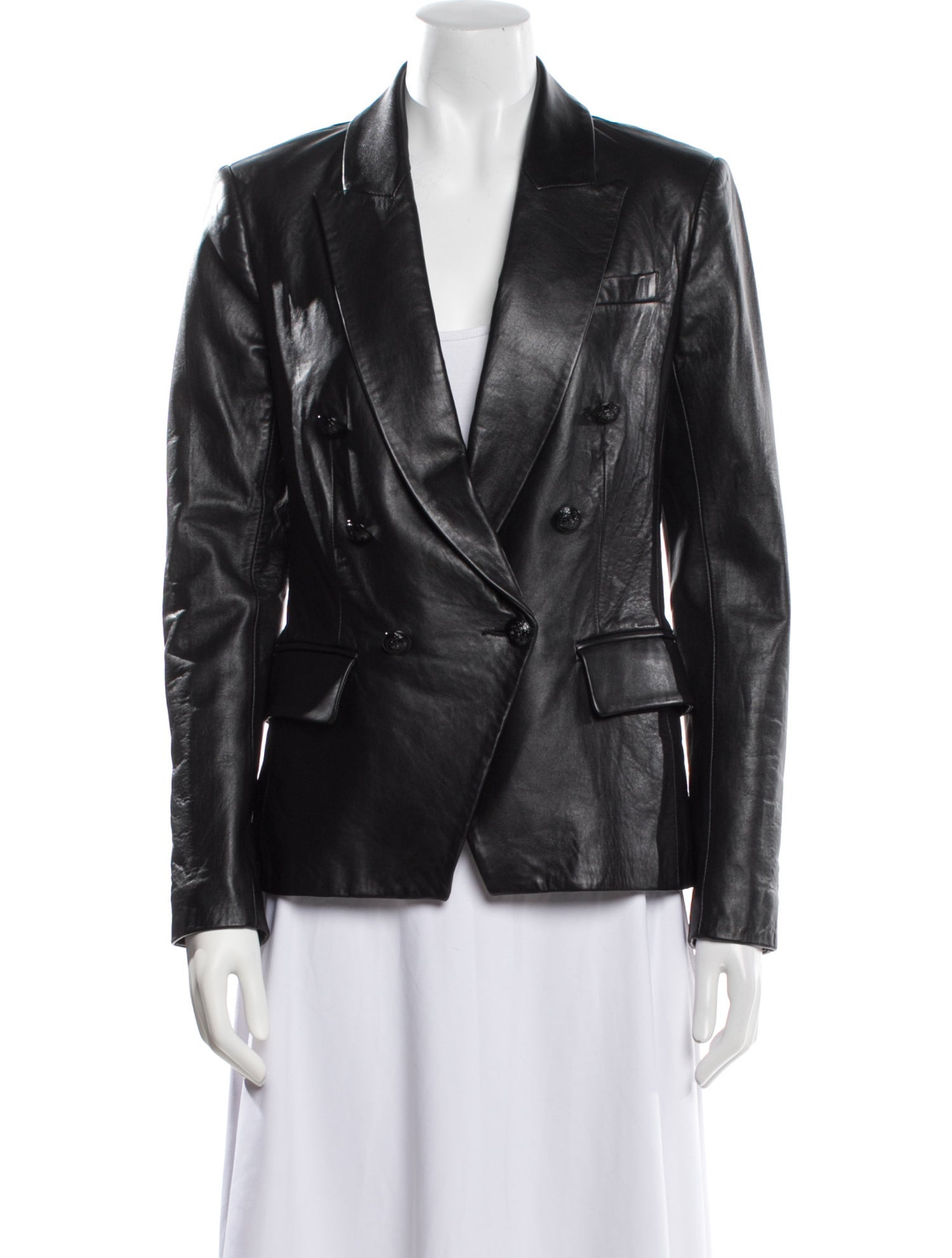 L'Agence Leather Blazer