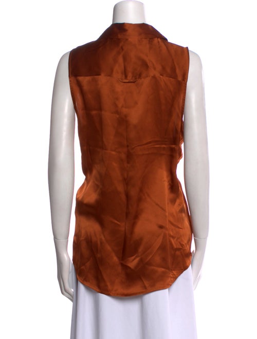 L'Agence Silk Sleeveless Button-Up Top
