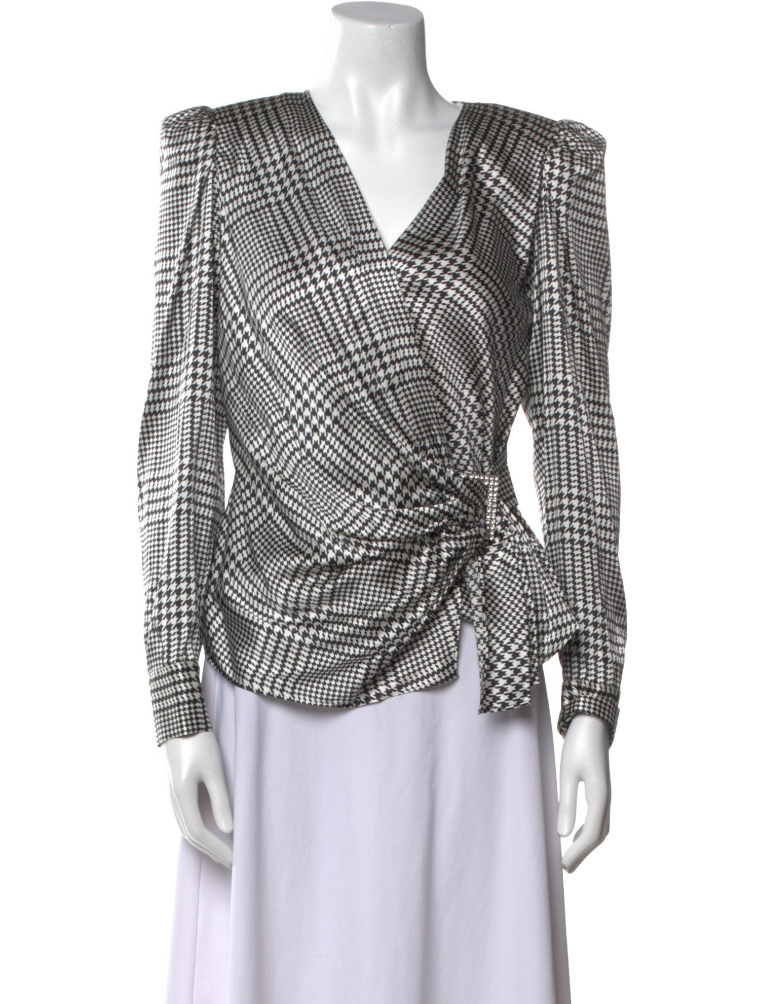 L'Agence Silk Plaid Print Blouse w/ Tags