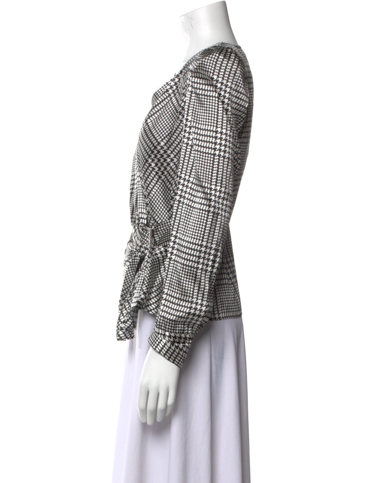 L'Agence Silk Plaid Print Blouse w/ Tags