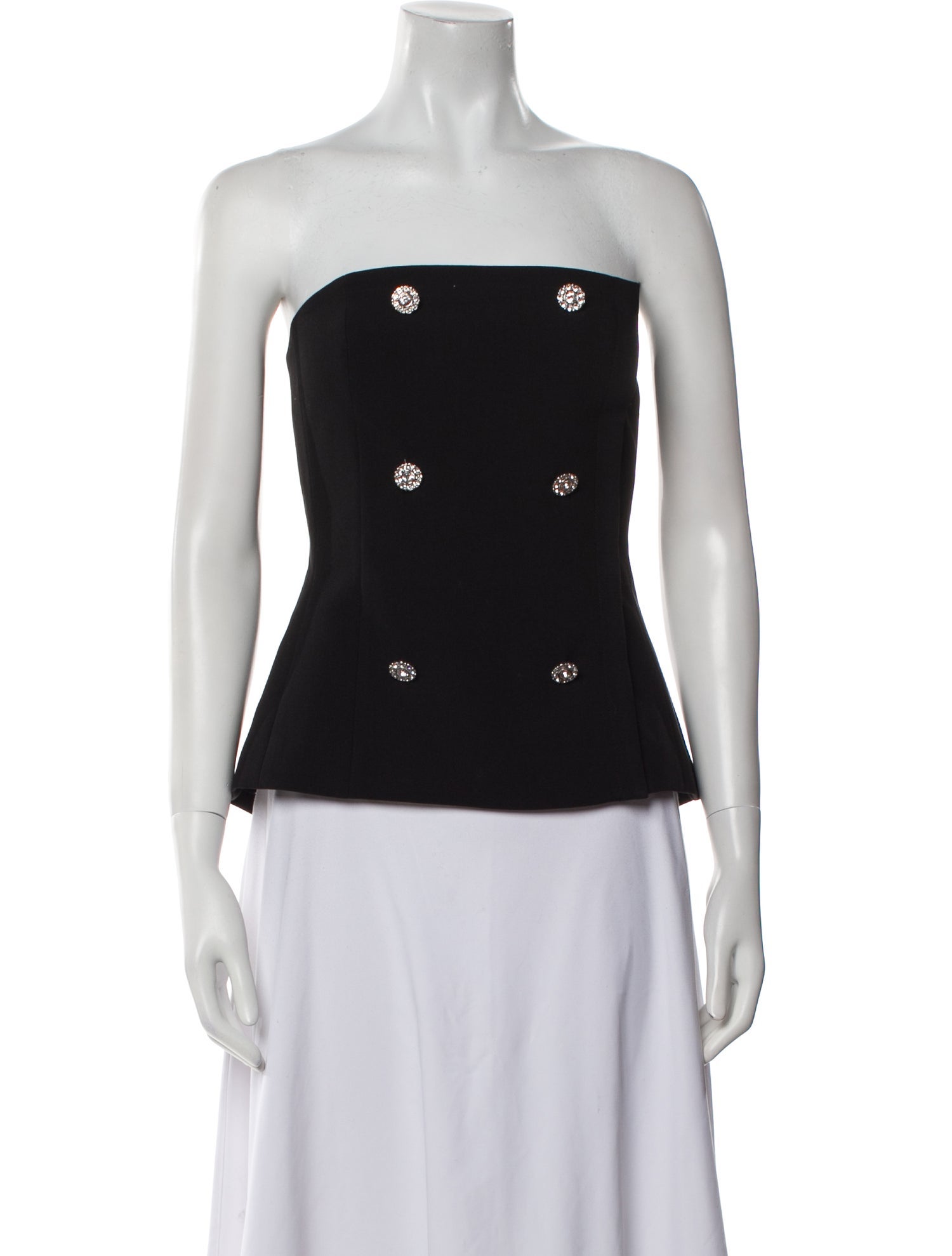 L'Agence Printed Strapless Crop Top