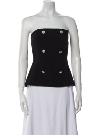 L'Agence Printed Strapless Crop Top