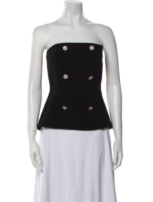 L'Agence Printed Strapless Crop Top