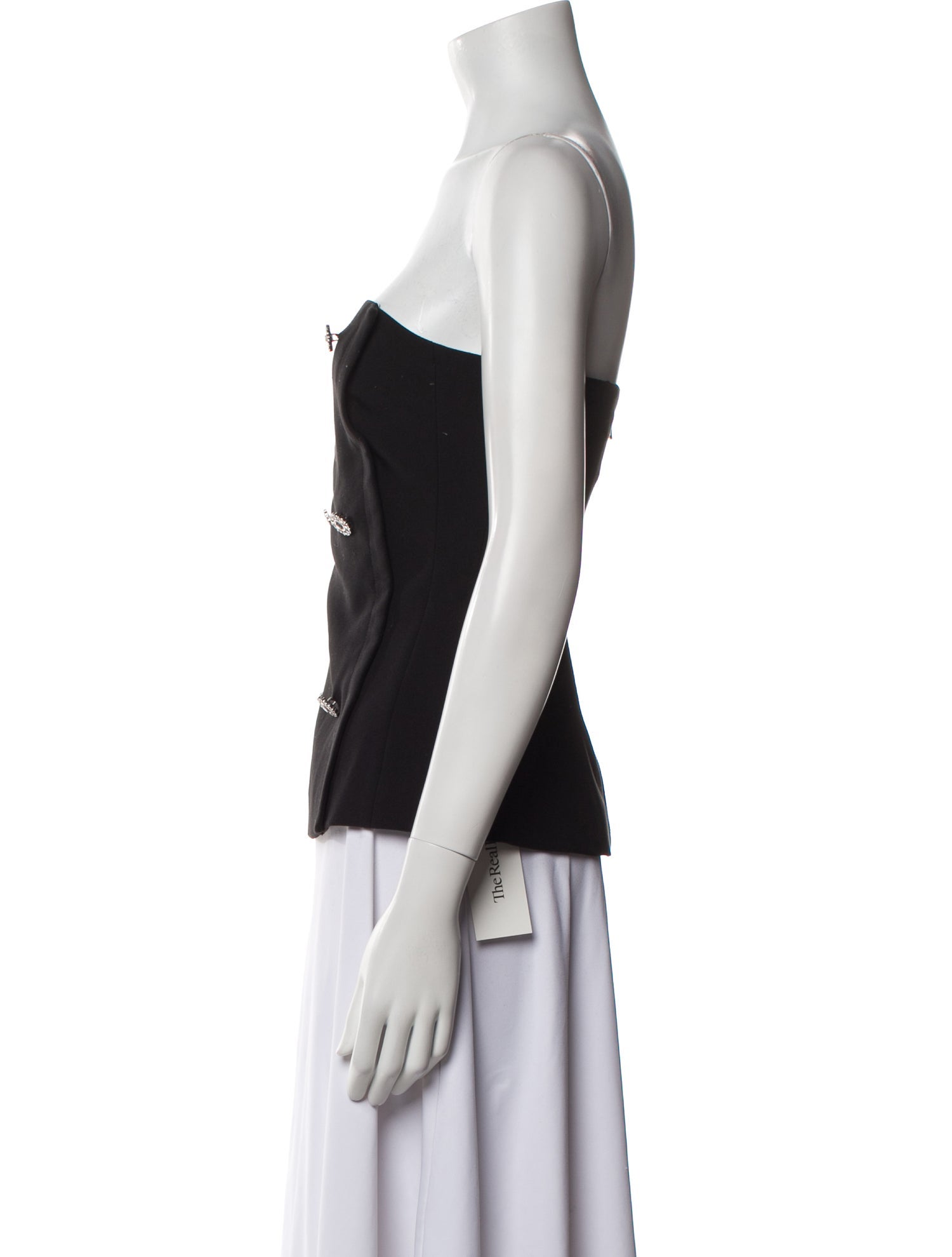 L'Agence Printed Strapless Crop Top