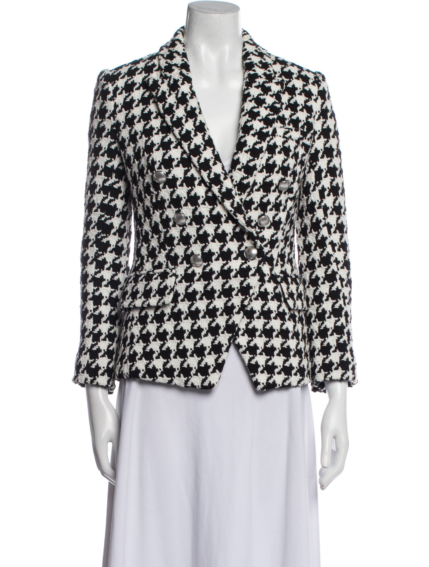 L'Agence Houndstooth Print Blazer