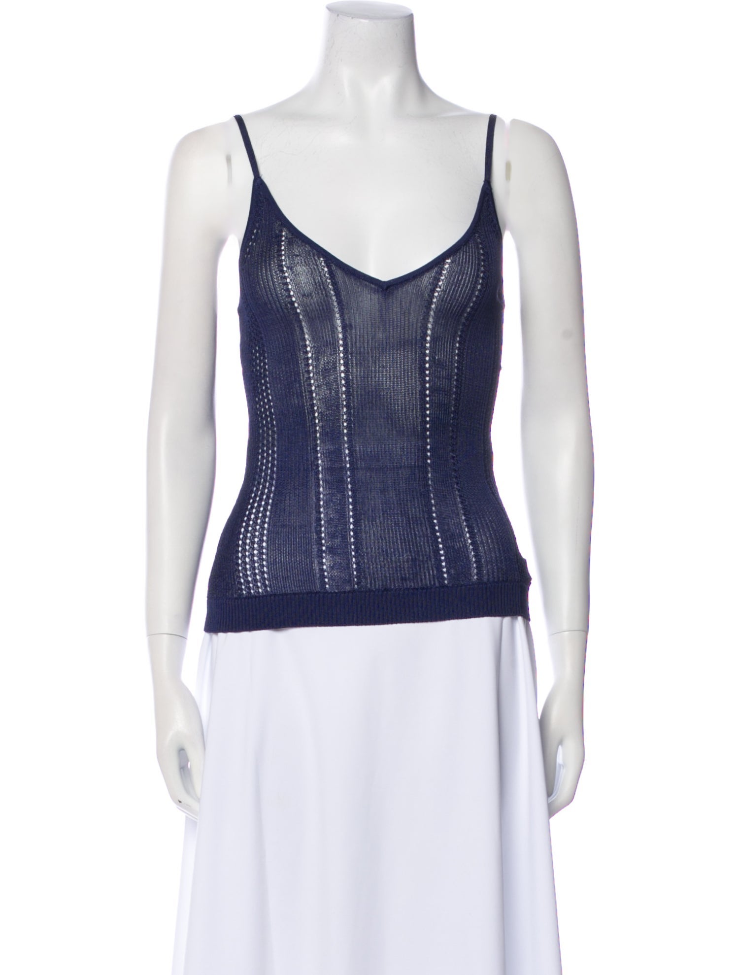 L'Agence Striped Square Neckline Top