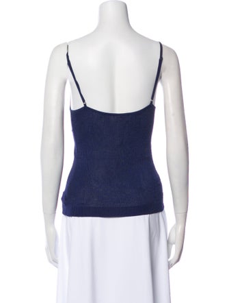 L'Agence Striped Square Neckline Top