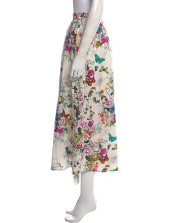 L'Agence Floral Print Midi Length Skirt