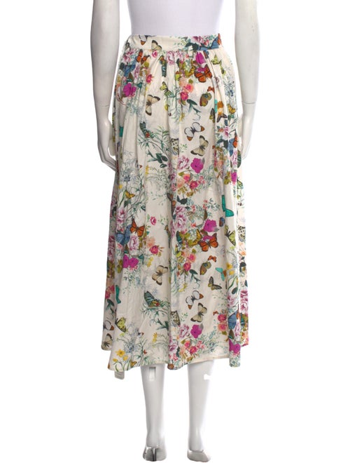 L'Agence Floral Print Midi Length Skirt