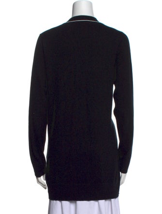 L'Agence Striped Plunge Neckline Sweater