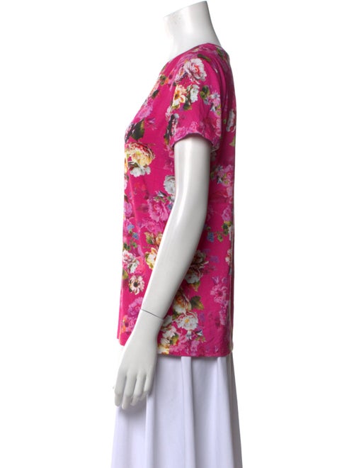 L'Agence Floral Print Crew Neck T-Shirt