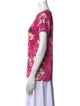 L'Agence Floral Print Crew Neck T-Shirt