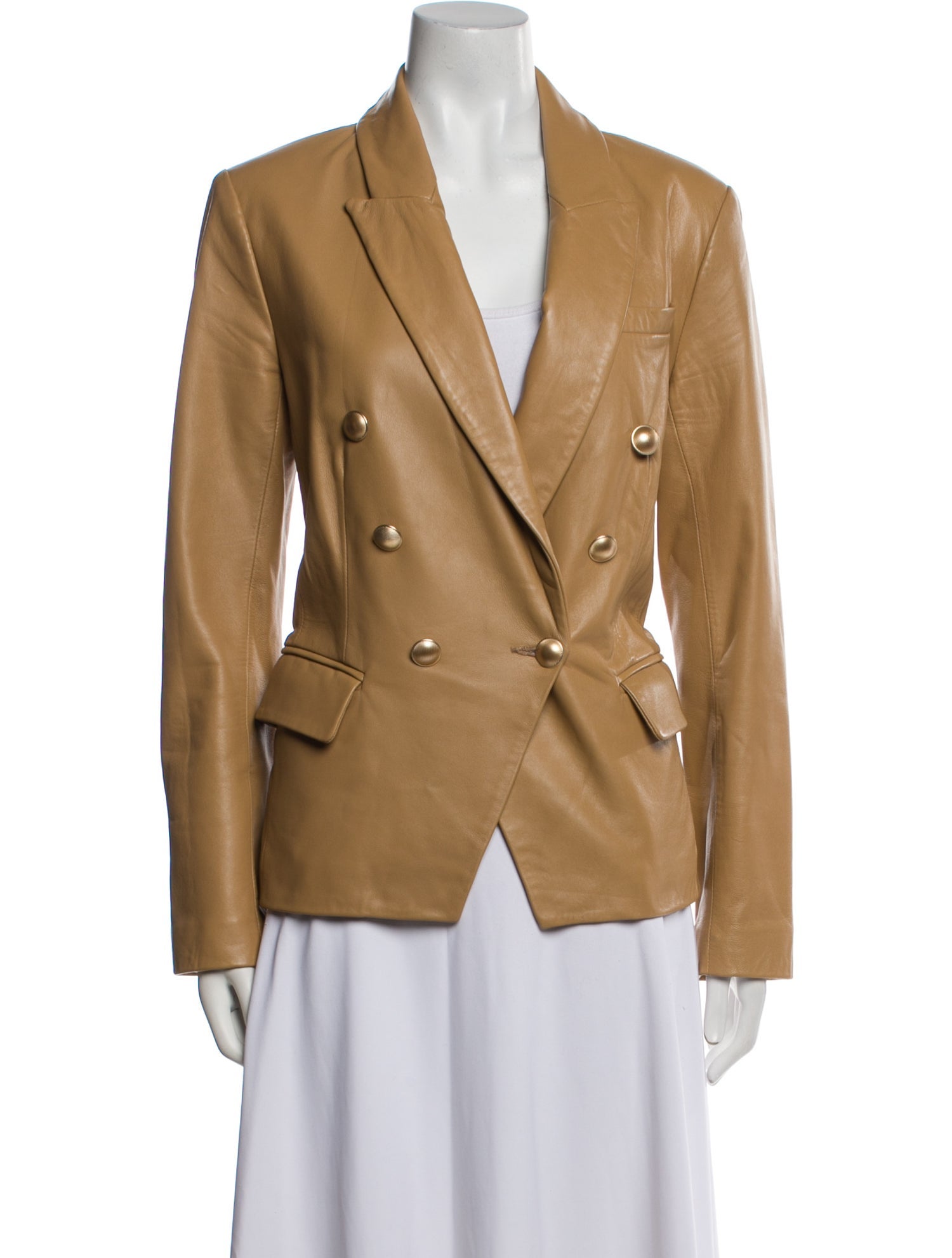 L'Agence Lamb Leather Blazer