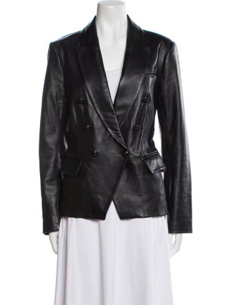 L'Agence Lamb Leather Blazer