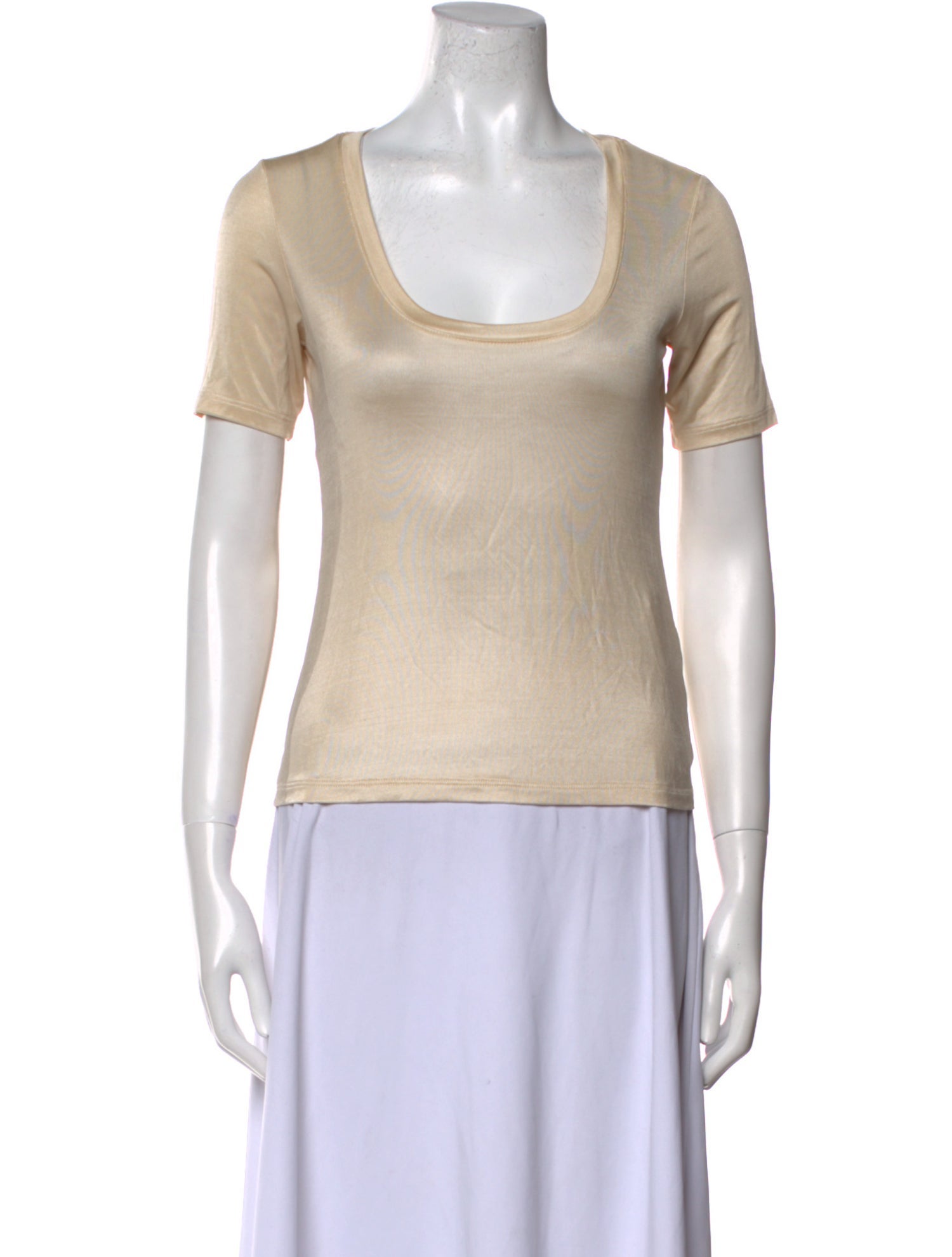 L'Agence Scoop Neck Short Sleeve T-Shirt