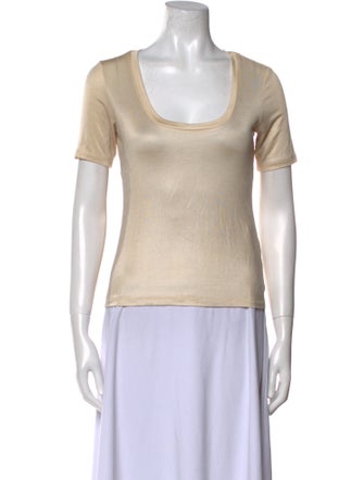 L'Agence Scoop Neck Short Sleeve T-Shirt