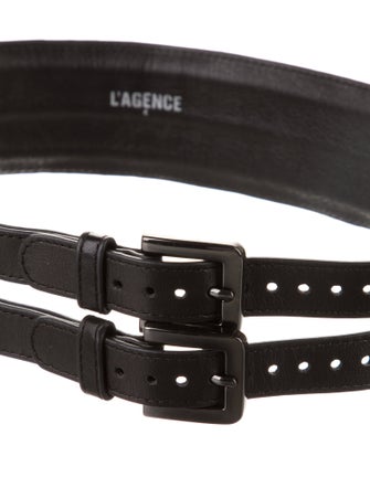 L'Agence Wide Leather Waist Belt