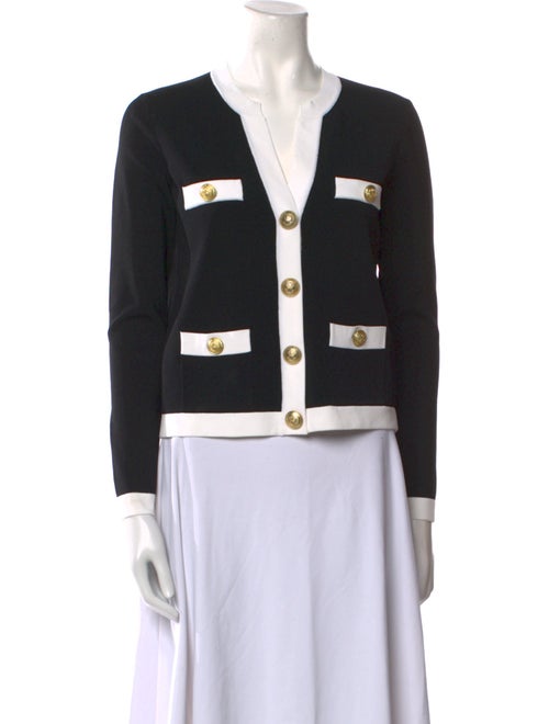 L'Agence Graphic Print V-Neck Crop Top