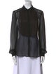 L'Agence Silk Long Sleeve Button-Up Top