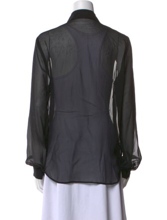 L'Agence Silk Long Sleeve Button-Up Top