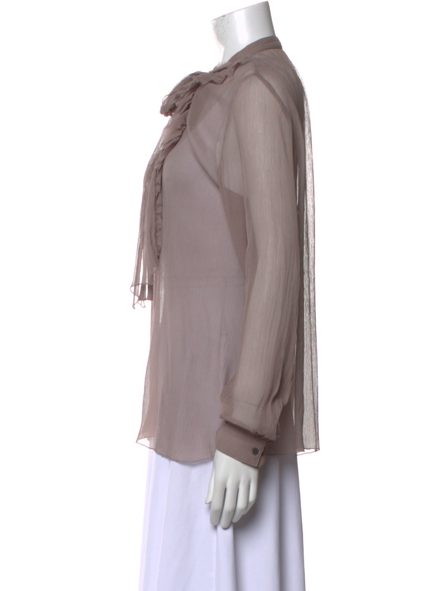 L'Agence Silk Tie Neck Blouse