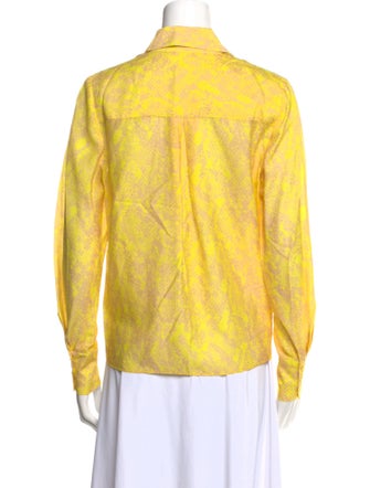 L'Agence Animal Print Long Sleeve Button-Up Top