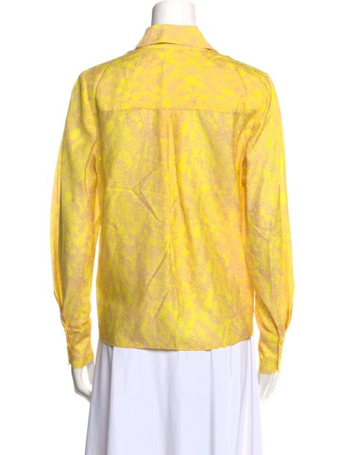 L'Agence Animal Print Long Sleeve Button-Up Top