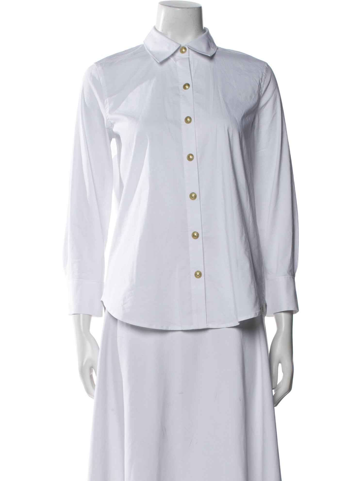 L'Agence Three-Quarter Sleeve Button-Up Top