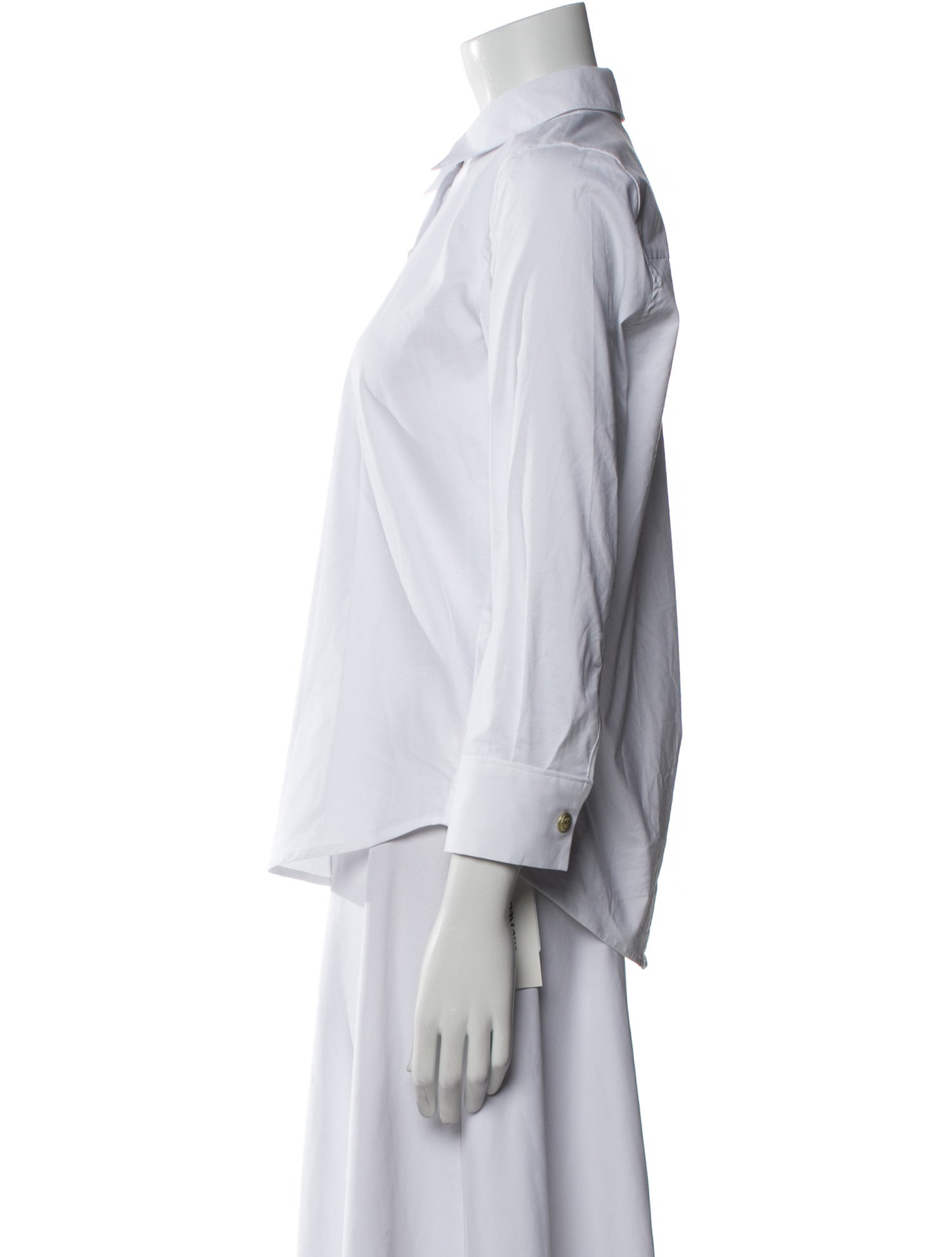 L'Agence Three-Quarter Sleeve Button-Up Top