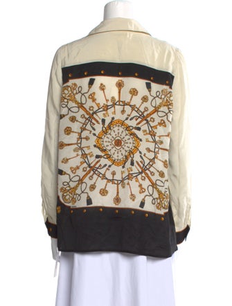 L'Agence Silk Long Sleeve Button-Up Top