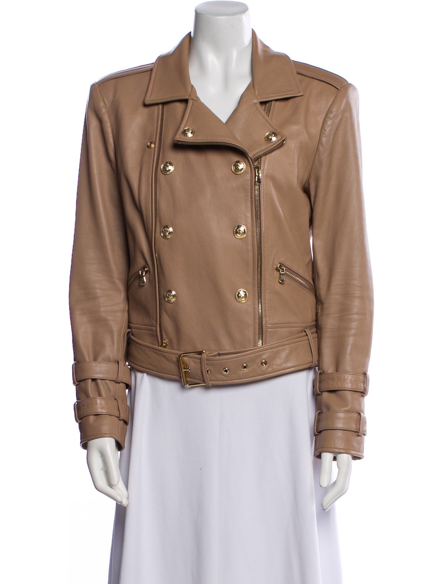 L'Agence Lamb Leather Biker Jacket
