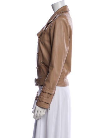 L'Agence Lamb Leather Biker Jacket