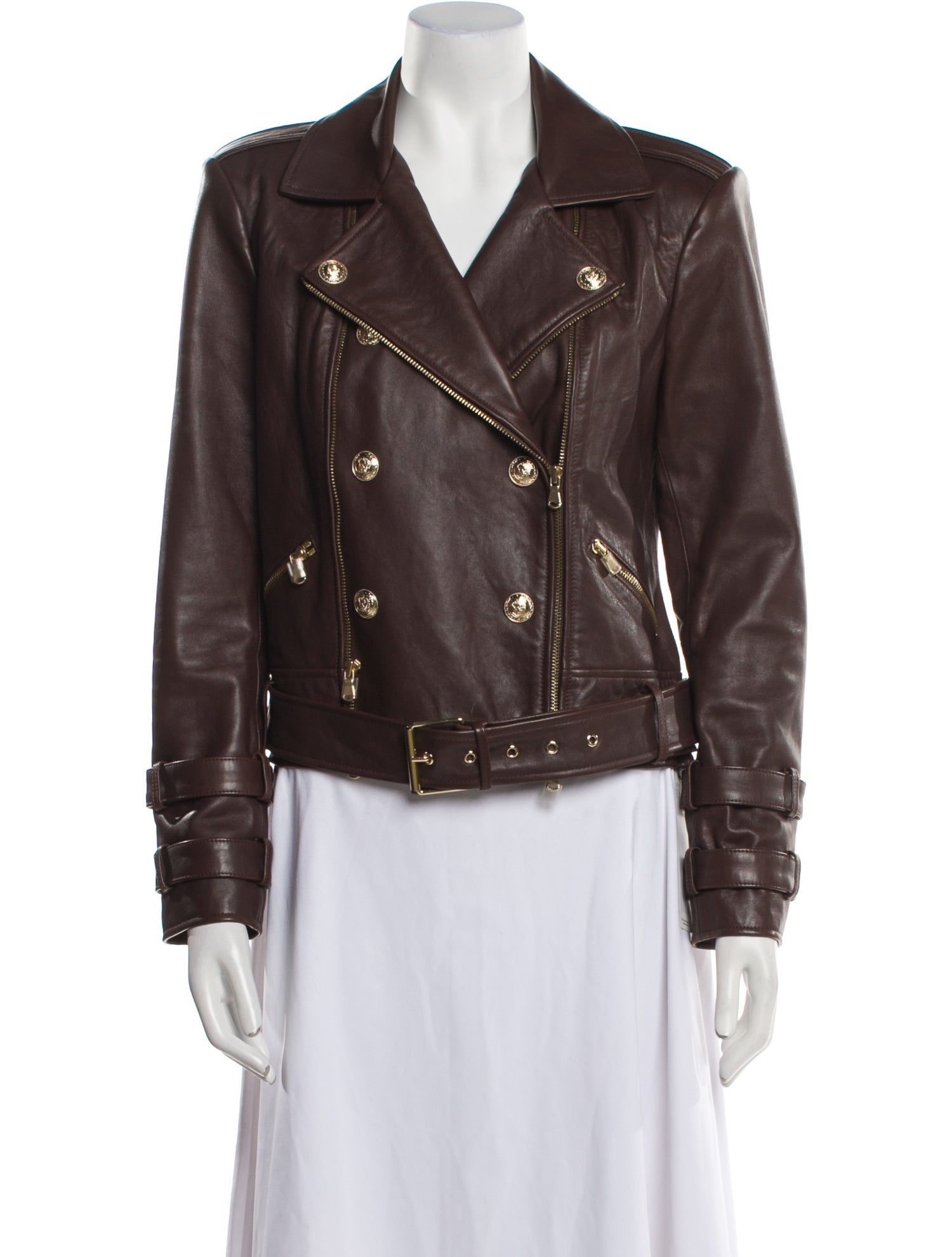 L'Agence Lamb Leather Biker Jacket