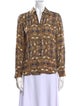 L'Agence Silk Printed Button-Up Top