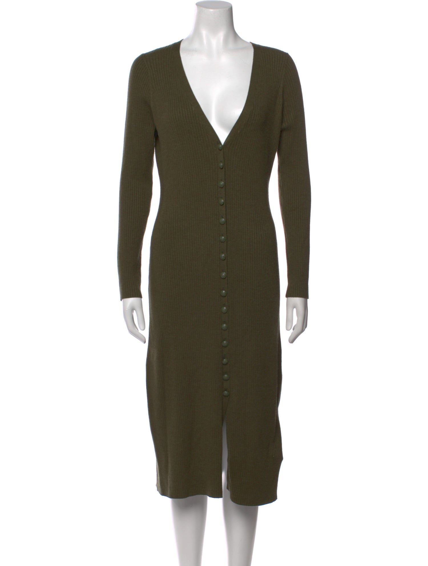 L'Agence V-Neck Midi Length Dress