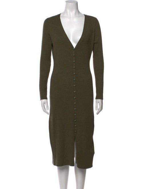 L'Agence V-Neck Midi Length Dress