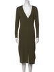 L'Agence V-Neck Midi Length Dress