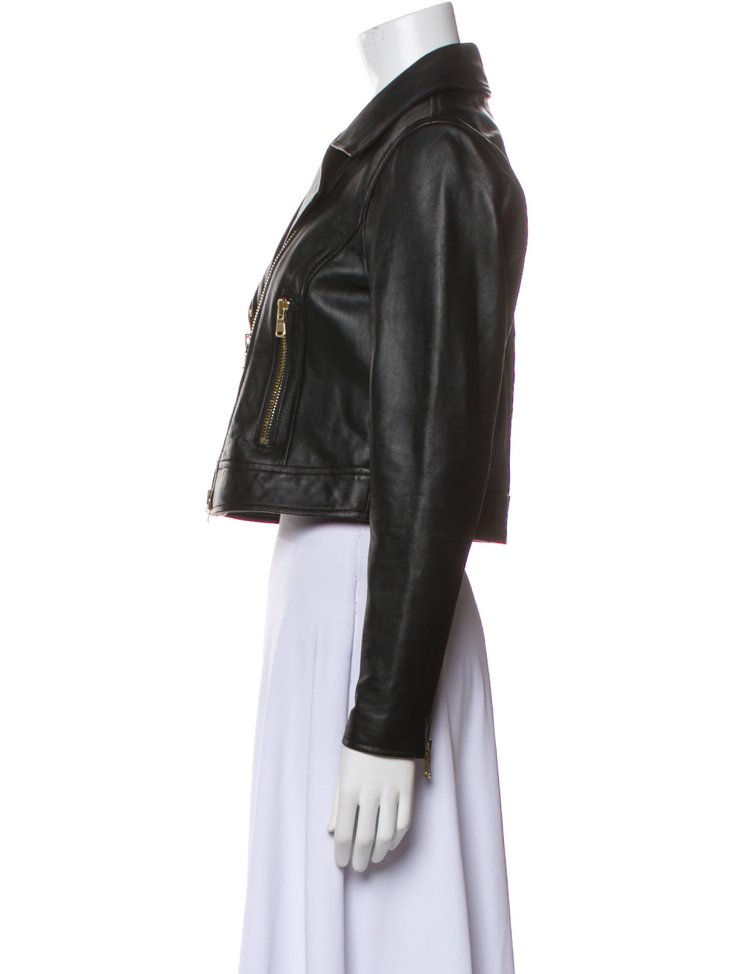 L'Agence Lamb Leather Biker Jacket