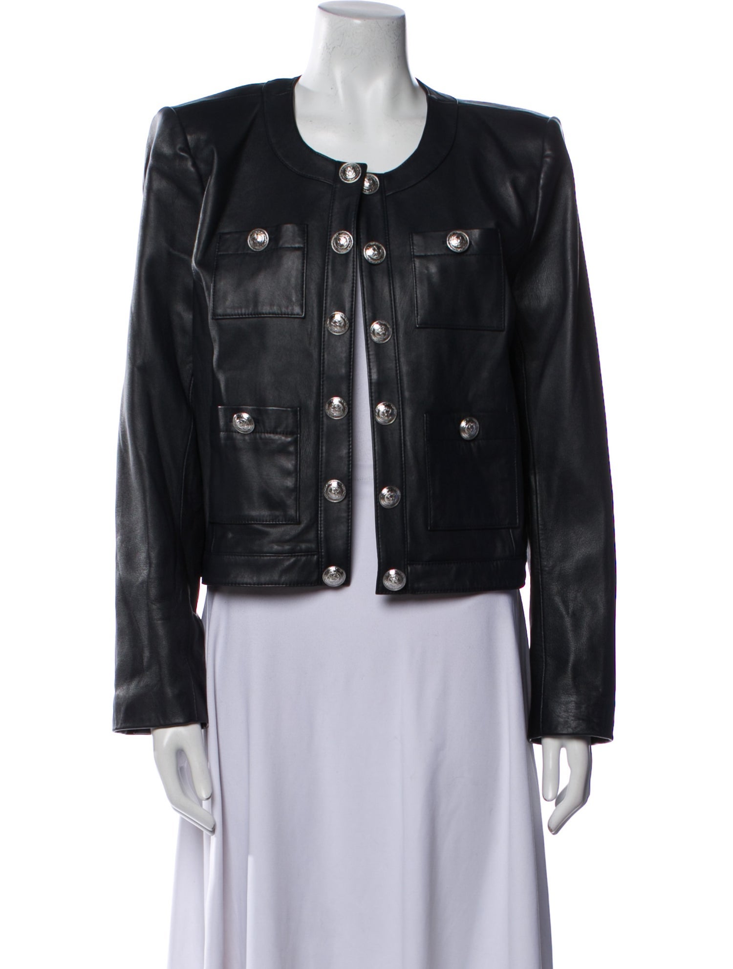 L'Agence Lamb Leather Biker Jacket
