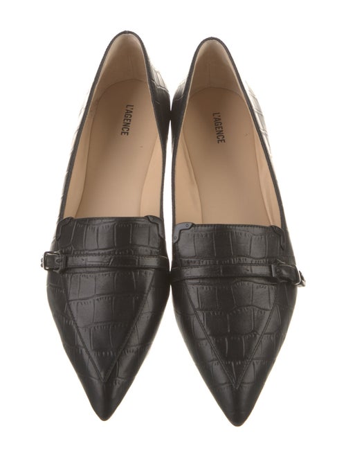 L'Agence Embossed Leather Loafers