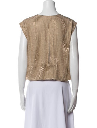 L'Agence Silk V-Neck Crop Top