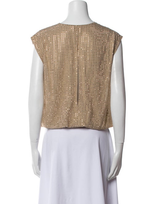 L'Agence Silk V-Neck Crop Top