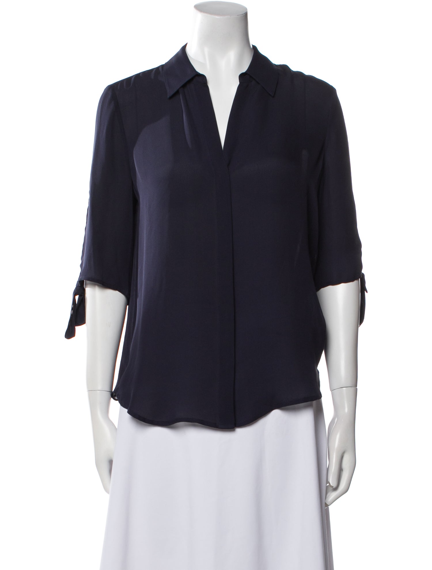 L'Agence Silk V-Neck Blouse